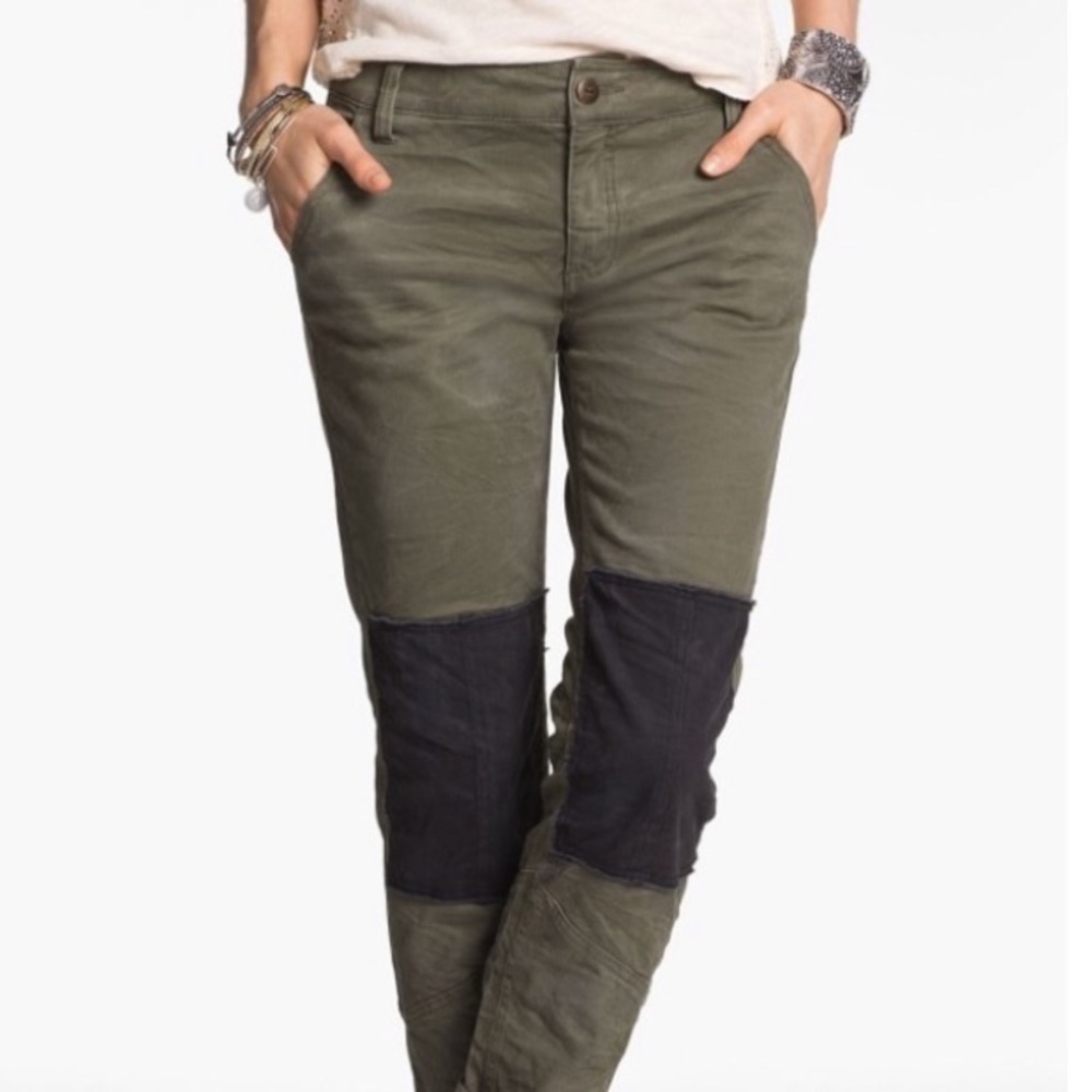 BDG Ankle cropped olive green pant / jeans